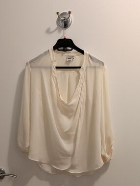 ASOS Cream Draped Cowl Neck Blouse